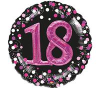 Amscan 3597401 - Pink Sparkling Celebration 18th Birthday Round Foil Balloon - 18 Inch, 90g