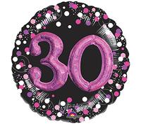 Amscan 3597601 - Pink Sparkling Celebration 30th Birthday Round Foil Balloon - 18 Inch