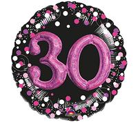 Amscan 3597601 - Pink Sparkling Celebration 30th Birthday Round Foil Balloon - 18 Inch