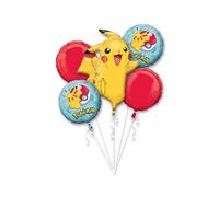Amscan 3633401 5 Pc Pokémon Foil Balloon Bouquet With Pikachu Design