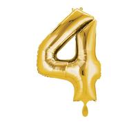 Amscan 3655701 Mid Size Number 4 Gold