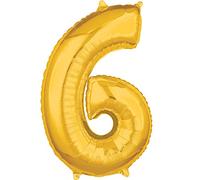 Amscan 3655901 Mid Size Number 6 Gold