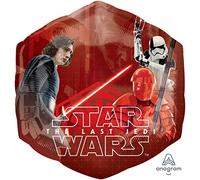 Amscan 3668301 Star Wars Foil Balloon, Size 55 x 58 cm, The Last Jedi, Balloon, Helium, Gift, Decoration, Birthday, Theme Party