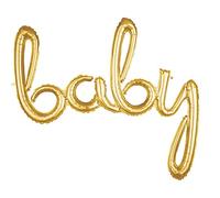 Amscan 3669011 Script Phrase: 'Baby' Gold