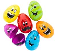 amscan 370232 Amscan - Easter Egg Hunt Large Funny Faces Multicoloured Plastic Eggs - 6 Pieces