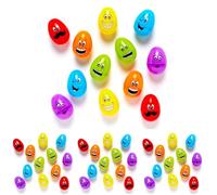 amscan 370232 Amscan - Easter Egg Hunt Large Funny Faces Multicoloured Plastic Eggs - 6 Pieces (Pack of 4)