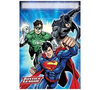 amscan 371585 DC Comics Blue Folded Loot Bags with Justice League Theme - 8 Pcs, One Size