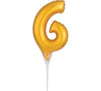 Amscan 3735401 Cakepick Micro Number '6' Gold