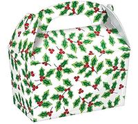 Amscan 395102 Holly Gable Boxes Small-11.43cm x 6.98cm x 2.5cm-5 Pcs, Multicolor, 5 Count (Pack of 1)