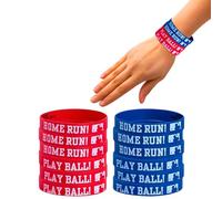 Amscan 399627 Red and Blue MLB Rubber Wristband-12pc, Multicolor