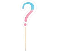 Amscan 400293-55 - The Big Gender Reveal Party Cupcake Toppers on Wooden Picks - 24 Pack