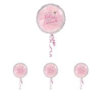 Amscan 4124701 - Pink First Holy Communion Round Foil Balloon - 18" (Pack of 4)