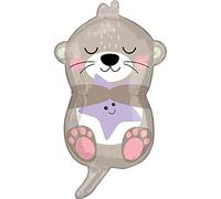 Amscan 4156201 Cute Otter Shape XL Foil Balloon-1 Pc, Grey,purple