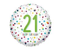 amscan 4201201 - Confetti Party 21st Birthday Round Foil Balloon - 18"