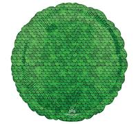 Amscan 4219601 4219601-Forest Green Sequins Round Foil Balloon-18, Multi