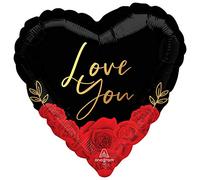 amscan 4226001 Valentines Day Love You Romantic Roses Standard Foil, Red, Large