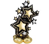 Amscan Balloon Airloonz Star Clusters (Black and Gold) 4246311