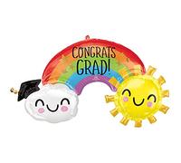 Amscan 4276001 - Congrats Grad Rainbow SuperShape Foil Balloon - 41"