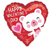 Amscan Anagram 4365101 - White Valentine Bear Heart Foil Balloon - 18"