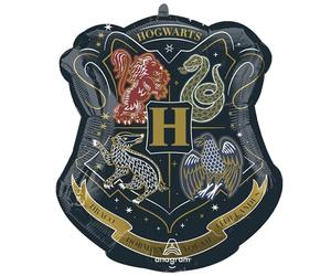 Amscan 4556301 - Officially Licensed Harry Potter Hogwarts Golden Crest Foil SuperShape Balloon - 21", Gold