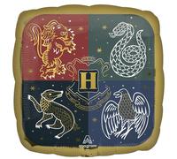 Amscan 4556501 - Officially Licensed Harry Potter Hogwarts Golden Crest Square Foil Balloon - 18"