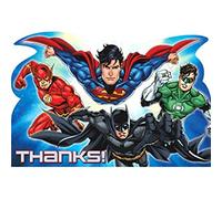 Amscan 481585 DC Comics Thank You Cards and Envelopes with Justice League Theme-8 Pcs