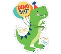 Amscan 492270 - Dino-Mite Dinosaur Kids Birthday Party Postcard Invitations with Stickers & Envelopes - 8 Pack