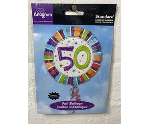 amscan 50th Birthday Color Blast Standard Foil Balloons S40-1 Pc