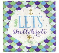Amscan 511975 - Mermaid Wishes Kids Birthday Party Luncheon Napkins - 16 Pack