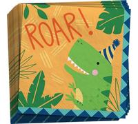 Amscan 512270 - Dino-Mite Dinosaur Kids Birthday Party Luncheon Napkins - 16 Pack