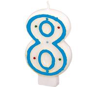 Amscan - 550288 - Number 8 Candle Polka Dots, Assorted Colors