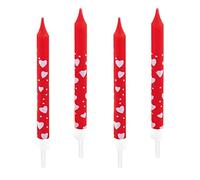 amscan 550334 Birthday Candles Lovely Moments, Pack of 10, Approx. 6 cm, Hearts, Valentine's Day