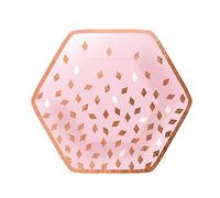 Amscan 552583 Plates Hexagon Rose Gold 23Cm