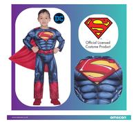 Amscan 6609070 Child Boys Official Warner Bros DC Comics Licensed Superman Classic Fancy Dress Muscle Costume (4-6 years)