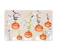 Amscan 670460 Pumpkins & Ghosts Swirl Hanging Decoration-12 Pcs