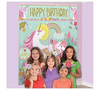 Amscan 670735 - Magical Unicorn Kids Birthday Party Wall Decoration & Photo Props - 17 Pieces