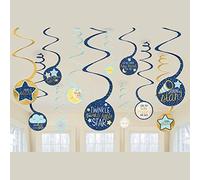 Amscan 672152 - Twinkle Little Star Baby's Birthday Party Hanging Swirls Decorations - 12 Pack