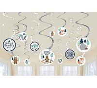 Amscan 672164 - Baby Shower Bear-ly Wait Hanging Swirls Party Decorations - 12 Pack