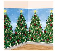 Amscan 674000 - Christmas Tree Plastic Scene Setter Wall Decoration - 1.2m x 12m