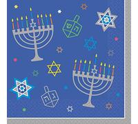 Amscan 712199 - Eight Happy Nights Menorah Luncheon Napkins - 36 Pack