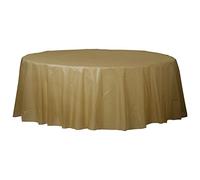 amscan 77018-19 Gold Round Plastic Tablecover 2.13m - 1 Pc 2.13m-12