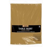 amscan 77025-19 1 Gold Pleated Plastic Table Skirt 4.26m x 73cm-6 Pcs