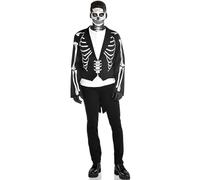 amscan 8406664 Men's Skeleton Halloween Tailcoat Jacket | Black | 1 Pc, Multicolor