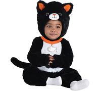 Amscan 8408452 Cuddly Black Cat Costume (0-6 Months) | Multicolor | 1 Pc