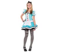 Alice in Wonderland Costume Queen Hearts Mad Hatter Fancy Dress Blue Pinafore BN