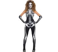 amscan 844639 Adults Sexy Bone-A-Fied Babe Fancy Dress Halloween Skeleton Costume UK Dress 8-10