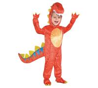 Amscan 844661-55 - Kids Dinomite Dinosaur Hooded Jumpsuit World Book Day Fancy Dress Costume Age: 4-6 Yrs