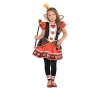 Kid Girls Wonderland Queen Of Hearts Fairy Tale Book Day Fancy Dress Costume
