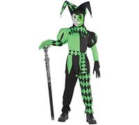 amscan 847679-55 Ghoulish Jester Costume - Age 14-16 Years - 1 Pc, Green