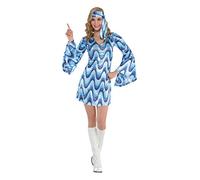 amscan 847826-55 Adults New Disco Lady Fancy Dress 60s 70s Costume (UK Dress 8-10)